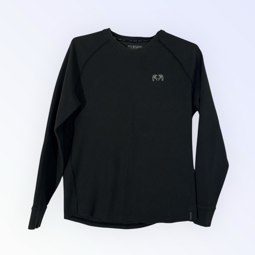 KUIU Waffle Knit Thermal Long Sleeve Navy Black Men's Medium